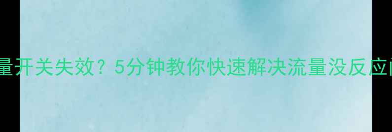 图片 苹果手机流量开关失效？5分钟教你快速解决流量没反应问题！📱💻1