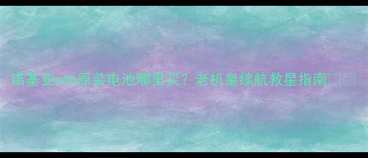 图片 诺基亚e66原装电池哪里买？老机皇续航救星指南🔋📱
