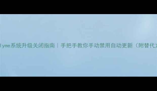 图片 魅族Flyme系统升级关闭指南｜手把手教你手动禁用自动更新（附替代方案）