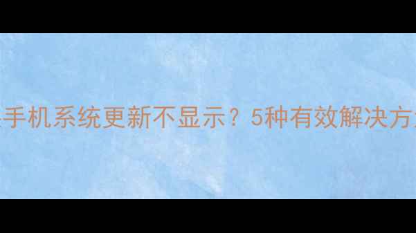 图片 魅族手机系统更新不显示？5种有效解决方法全