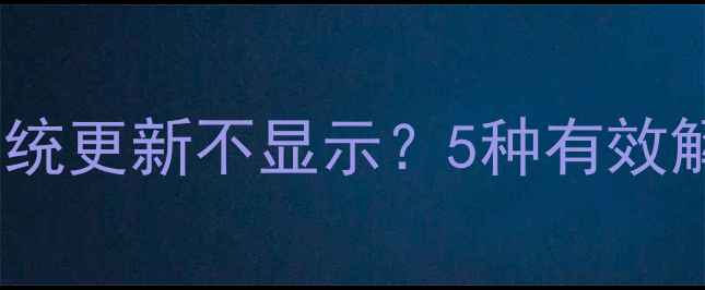 魅族手机系统更新不显示5种有效解决方法全