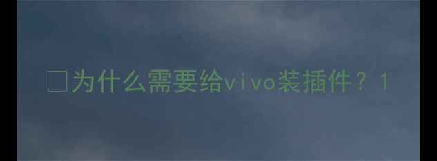 为什么需要给vivo装插件