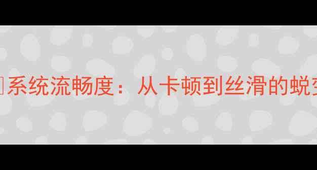 图片 🌟系统流畅度：从卡顿到丝滑的蜕变