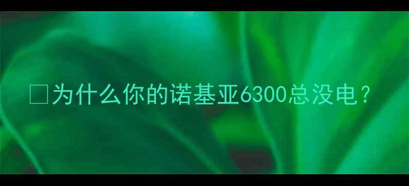图片 💡为什么你的诺基亚6300总没电？