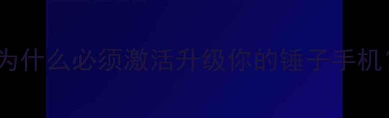 图片 💡为什么必须激活升级你的锤子手机？1