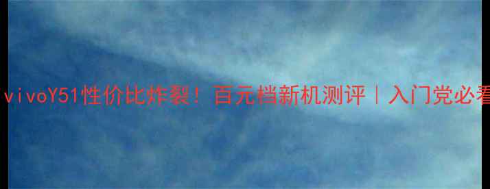 599元vivoY51性价比炸裂百元档新机测评入门党必看拍照神器