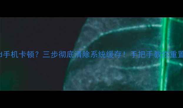 Android手机卡顿三步彻底清除系统缓存手把手教你重置手机速度