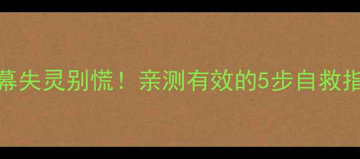 图片 📱MX4屏幕失灵别慌！亲测有效的5步自救指南📱💻1