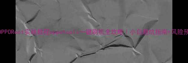 图片 📱OPPORoot实战教程oppotools一键刷机全攻略｜小白避坑指南+风险预警