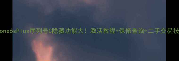 图片 📱iPhone6sPlus序列号C隐藏功能大！激活教程+保修查询+二手交易技巧全1