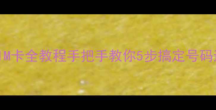 iPhone号码转SIM卡全教程手把手教你5步搞定号码迁移附避坑指南