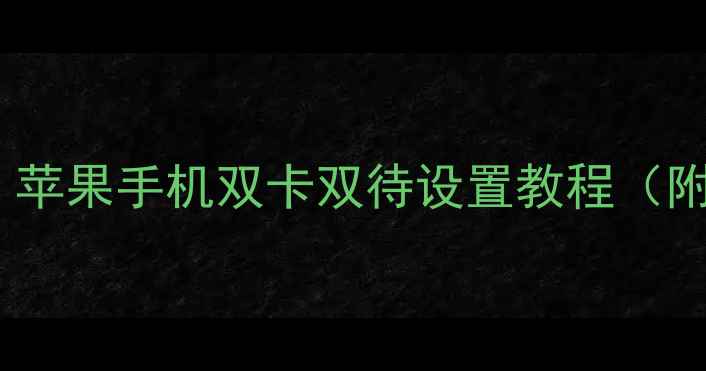 iPhone插卡全攻略苹果手机双卡双待设置教程附机型对比避坑指南