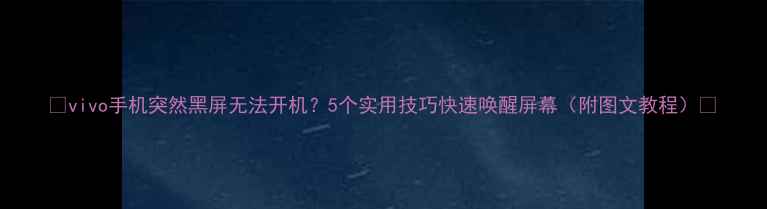 vivo手机突然黑屏无法开机5个实用技巧快速唤醒屏幕附图文教程