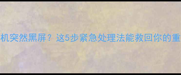 图片 📱vivo手机突然黑屏？这5步紧急处理法能救回你的重要数据！