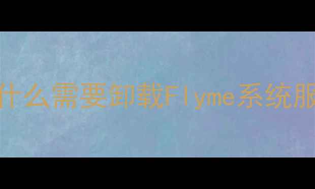为什么需要卸载Flyme系统服务
