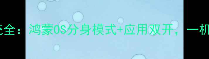 华为手机双系统全鸿蒙OS分身模式应用双开一机两用效率翻倍