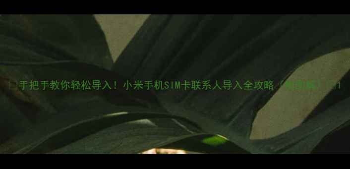 图片 📱手把手教你轻松导入！小米手机SIM卡联系人导入全攻略（附图解）📱1