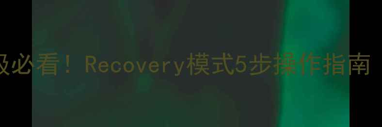 手机系统升级必看Recovery模式5步操作指南附避坑攻略