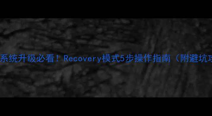 图片 📱手机系统升级必看！Recovery模式5步操作指南（附避坑攻略）1