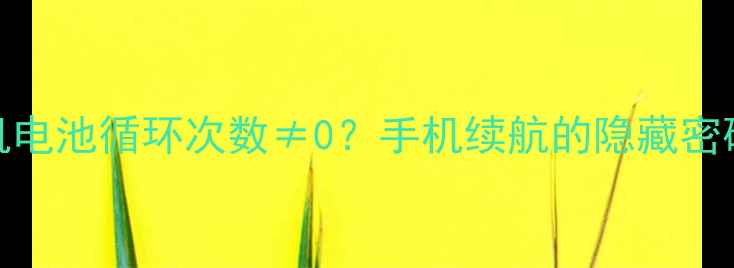 新机电池循环次数0手机续航的隐藏密码