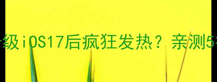 紧急避雷iPhone升级iOS17后疯狂发热亲测5招解决手机烫手问题