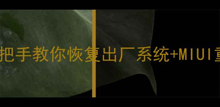 图片 📱红米手机刷机教程｜手把手教你恢复出厂系统+MIUI重装指南（附详细步骤）1