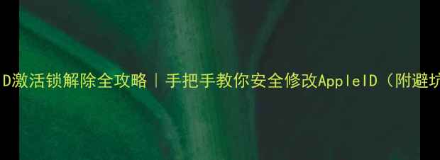 苹果ID激活锁解除全攻略手把手教你安全修改AppleID附避坑指南