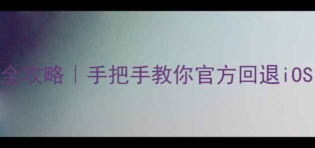 图片 📱苹果官网降级系统全攻略｜手把手教你官方回退iOS1615（附避坑指南）