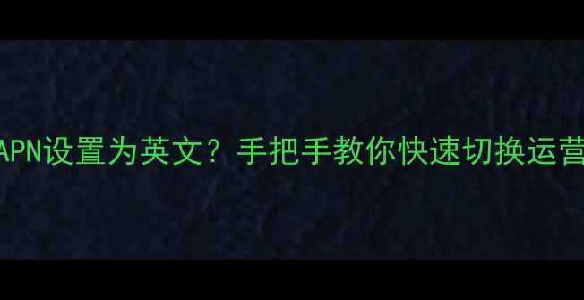 苹果手机如何将中国移动APN设置为英文手把手教你快速切换运营商语言附详细图文教程