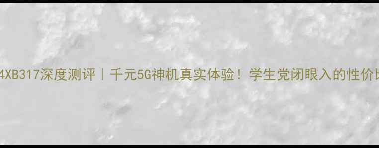图片 📱荣耀4XB317深度测评｜千元5G神机真实体验！学生党闭眼入的性价比之王1
