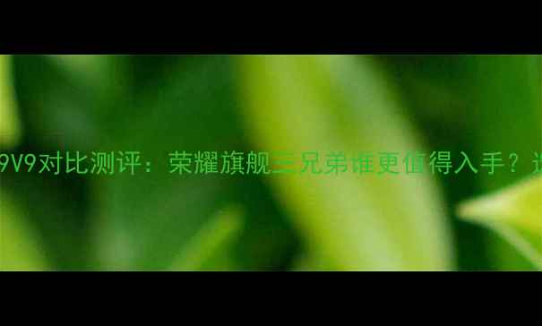 图片 📱荣耀89V9对比测评：荣耀旗舰三兄弟谁更值得入手？选购指南