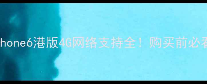 iPhone6港版4G网络支持全购买前必看干货