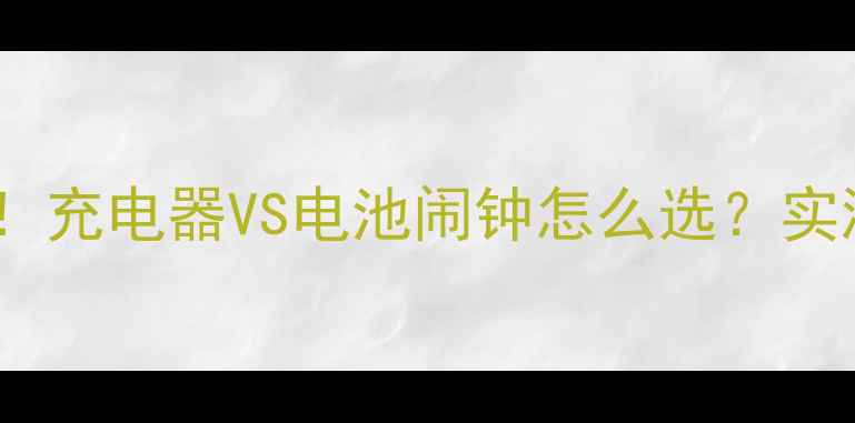 手机党必看充电器VS电池闹钟怎么选实测对比攻略