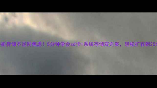图片 🔥手机存储不足别焦虑！5分钟学会sd卡+系统存储双方案，轻松扩容到256GB1