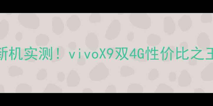 爆款新机实测vivoX9双4G性价比之王深度