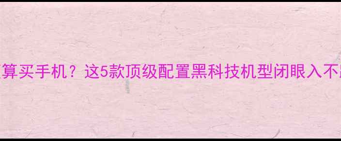 100万预算买手机这5款顶级配置黑科技机型闭眼入不踩坑