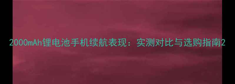 图片 2000mAh锂电池手机续航表现：实测对比与选购指南2