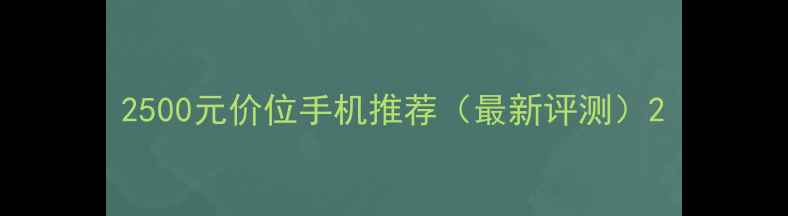 图片 2500元价位手机推荐（最新评测）2