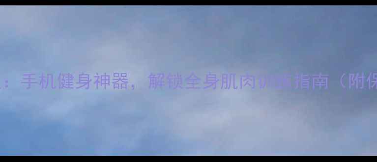 图片 3D肌肉系统安卓版：手机健身神器，解锁全身肌肉训练指南（附保姆级使用教程）1