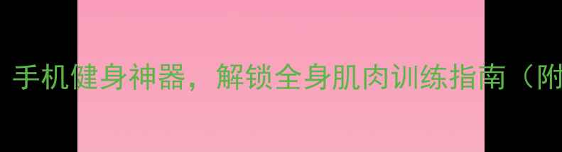 3D肌肉系统安卓版手机健身神器解锁全身肌肉训练指南附保姆级使用教程