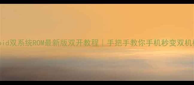 Android双系统ROM最新版双开教程手把手教你手机秒变双机模式