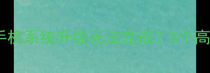 EMUI升级失败华为手机系统升级无法完成5个高效解决方法官方指南