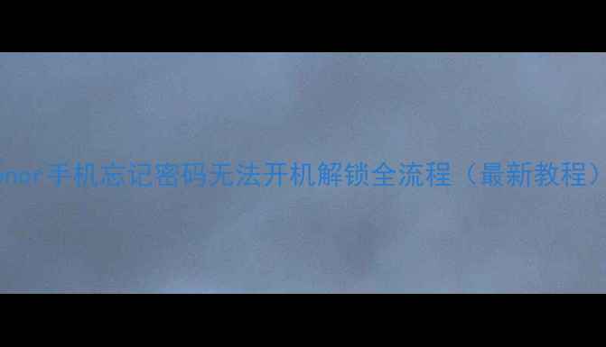 图片 Honor手机忘记密码无法开机解锁全流程（最新教程）1