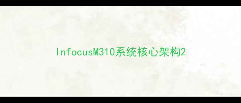 InfocusM310系统核心架构