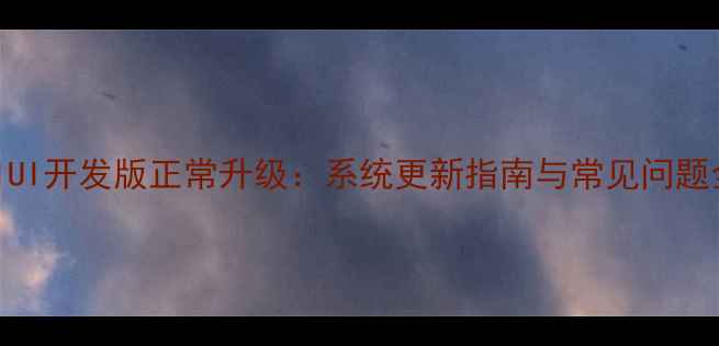 MIUI开发版正常升级系统更新指南与常见问题全