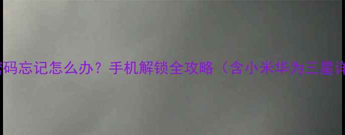 图片 OEM解锁密码忘记怎么办？手机解锁全攻略（含小米华为三星详细教程）