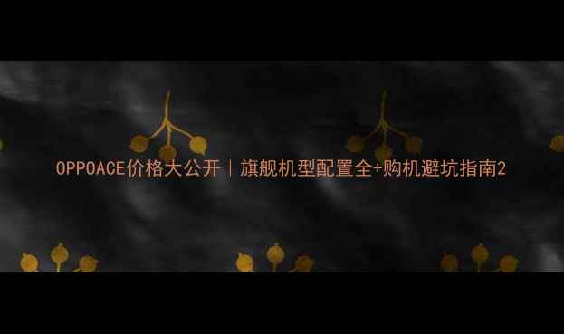 图片 OPPOACE价格大公开｜旗舰机型配置全+购机避坑指南2