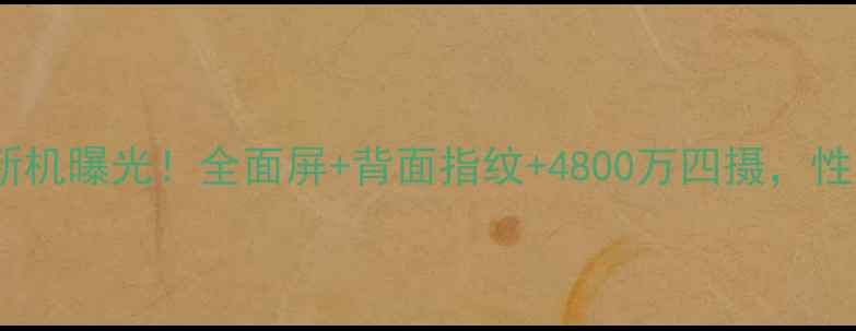 图片 OPPOA系列新机曝光！全面屏+背面指纹+4800万四摄，性价比炸裂！