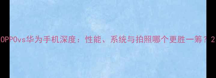 图片 OPPOvs华为手机深度：性能、系统与拍照哪个更胜一筹？2