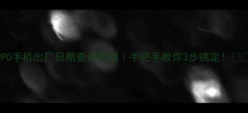 OPPO手机出厂日期查询教程手把手教你3步搞定